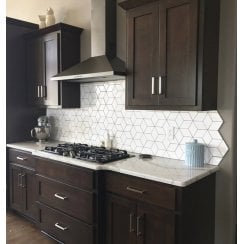 Hexacube 3D XL Matt White 34.5cm x 30cm (8.5cm x 14.72cm) Mosaic Tile