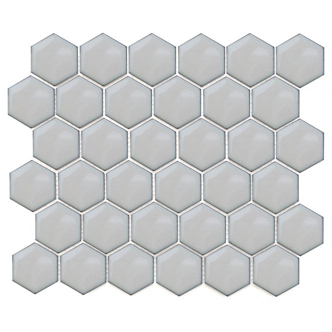 Hexagon Duck Egg Gloss (4.8 cm x 4.8cm) 32cm x 28cm Mosaic Tile