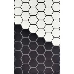 Hexagon Matt Black 32.5cm x 28.1cm (5.1 cm x 5.9cm) Mosaic Tile