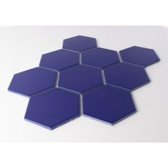 Hexagon Oxford Blue Matt Mosaic (9.5cm x 9.5cm) 29.5cm x 25.6cm Wall & Floor Tile
