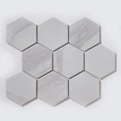 Hexagon Staturio Matt (9.5cm x 9.5cm) 25.6cm x 25.6cm Mosaic Tile