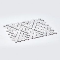 Hexagon White Gloss 30cm x 26cm (2.3cm x 2.3cm) Mosaic Tile