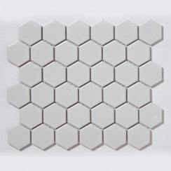 Hexagon White Gloss 32.5cm x 28.1cm (5.1 cm x 5.9cm) Mosaic Tile