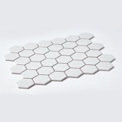 Hexagon White Gloss 32.5cm x 28.1cm (5.1 cm x 5.9cm) Mosaic Tile