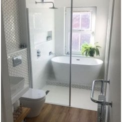Hexagon White Gloss 32.5cm x 28.1cm (5.1 cm x 5.9cm) Mosaic Tile