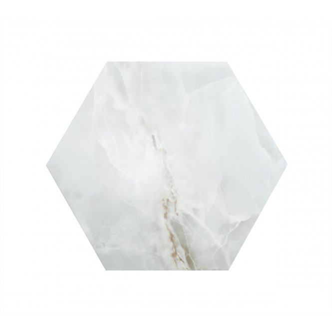 Hexagono Onyx Silk Light Grey 52cm x 60cm Wall & Floor Tile