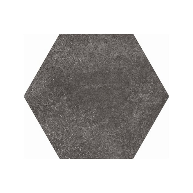 Hexatile Cement Black 17.5cm x 20cm Wall and Floor Tile