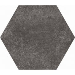 Hexatile Cement Black 17.5cm x 20cm Wall and Floor Tile