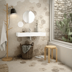 Hexatile Cement Garden Sand 17.5cm x 20cm Wall and Floor Tile