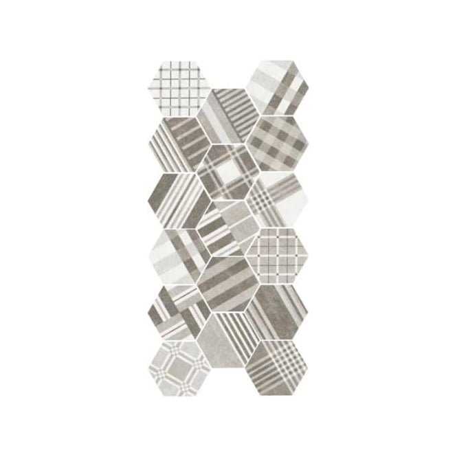 Hexatile Cement Geo Grey 17.5cm x 20cm Wall and Floor Tile