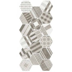 Hexatile Cement Geo Grey 17.5cm x 20cm Wall and Floor Tile