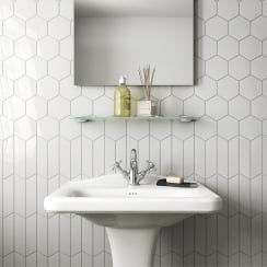 Hive Hexagon White 12.4cm x 10.7cm Wall Tile (Box Deal)