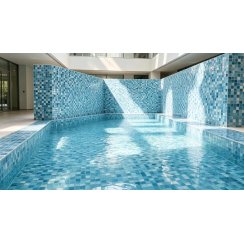 Hot Melt Pool Blue 32.7cm x 32.7cm Mosaic Tile