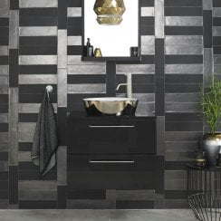Industrial Silver 7.5cm x 30cm Wall Tile