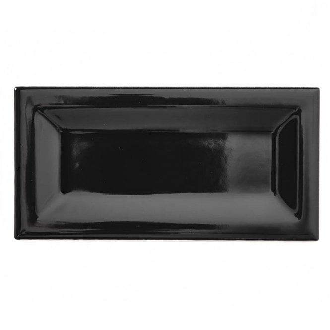 InMetro Black Glazed 7.5cm x 15cm Wall Tile