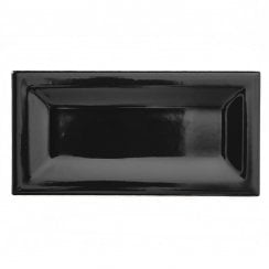 InMetro Black Glazed 7.5cm x 15cm Wall Tile