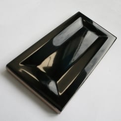 InMetro Black Glazed 7.5cm x 15cm Wall Tile