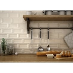 InMetro Cream Glazed 7.5cm x 15cm Wall Tile