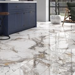 Invisible Marble Gloss Porcelain 30cm x 60cm Wall & Floor Tile