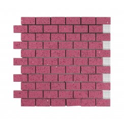 Jordan Pink Brick Gulfstone Quartz 30cm x 30cm (4.8m x 2.3cm) Mosaic Tile