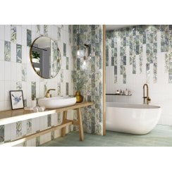 Jungle White 10cm x 30cm Wall Tile