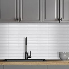 Katakana Large Matt White 29.9cm x 29.6cm (2cm x 14.5cm) Mosaic Tile