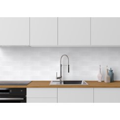 Kezma Metro Flat Matt White 7.5cm x 30cm Wall Tile