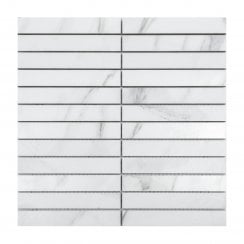Kit Kat Carrara White 30cm x 30cm Mosaic Tile
