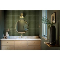 Kit Kat Kiwi Green Gloss 29.7cm x 29.7cm (1.5cm x 14.5cm) Mosaic Tile