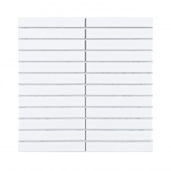 Kit Kat Matt White 30cm x 29.6cm Mosaic Tile