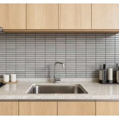 Kit Kat Speckle Stone Grey Satin Matt 29.9cm x 29.6cm (1.5cm x 14.5cm) Mosaic Tile