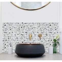 Kit Kat Terrazzo Pearl Grey 30cm x 29.6cm Mosaic Tile