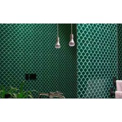Knightsbridge Crackle Fan Green Mosaic 28.1cm x 29.6cm Mosaic Tile