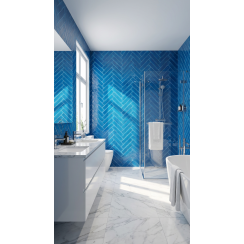 Knightsbridge Crackle Ocean Blue 6cm x 20cm Wall & Floor Tile