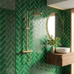 Knightsbridge Crackle Victorian Green 6cm x 20cm Wall & Floor Tile