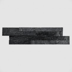 Ledgestone Black Quartzite 10cm x 36cm Wall Tile