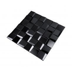 Leonardo Black (4.8cm x 4.8cm) 29.2cm x 29.2cm Mosaic Tile