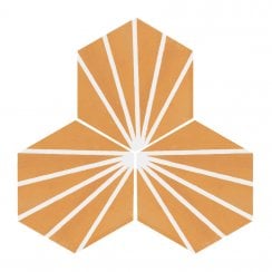 Lily Hex Hexagon Blaze Orange 22.8cm x 19.8cm Wall & Floor Tile