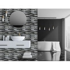 Linear Grey 30cm x 30cm Mosaic Tile