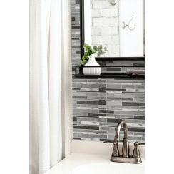 Linear Grey 30cm x 30cm Mosaic Tile