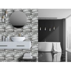 Linear White 30cm x 30cm Mosaic Tile