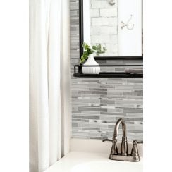 Linear White 30cm x 30cm Mosaic Tile