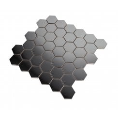 Lux Silver Hexagon Gloss (4.8cm x 4.8cm) 30cm x 30cm Mosaic Tile