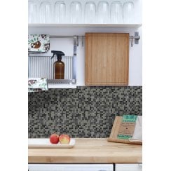 Malla Mini Black 30cm x 30cm Peel & Stick Mosaic Tile