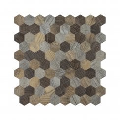 Malla Wood Hexagon 30cm x 30cm Peel & Stick Mosaic Tile