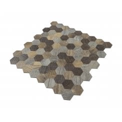 Malla Wood Hexagon 30cm x 30cm Peel & Stick Mosaic Tile