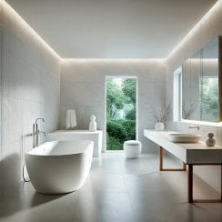 Marmostone White Rectified Matt Stone Effect Porcelain Wall & Floor Tile 60cm x 60cm