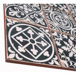 Marrakesh Black Decor 33cm x 33cm Wall & Floor Tile