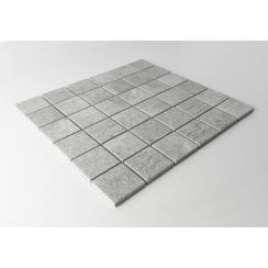 Matt R11 Mineral Gris Square Porcelain (4.8cm x 4.8cm) 30cm x 30cm Mosaic Tile