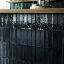 Metal Brick Black Lux 6cm x 24cm Wall Tile